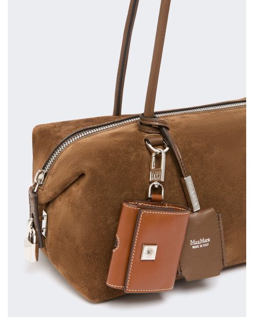 Max Mara Brown Boston Suede Tote Bag