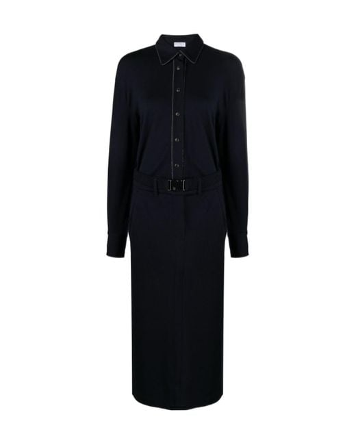 Brunello Cucinelli Black Monili Chain-Embellished Shirt Dress