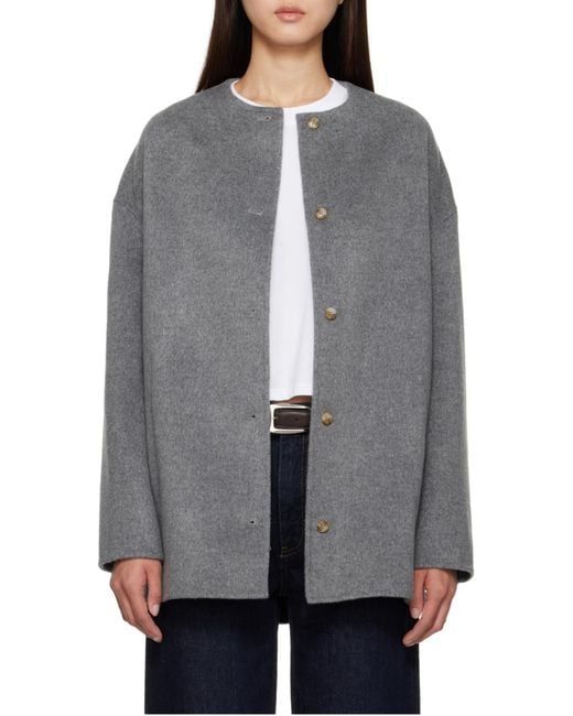 Loulou de Saison Gray Dunne Single-Breasted Coat