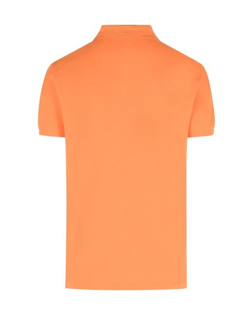 Polo Ralph Lauren Orange Custom Slim Fit Big Pony Polo Shirt for men