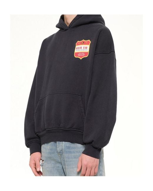 Rhude Blue Filtaro Crest Hoodie for men
