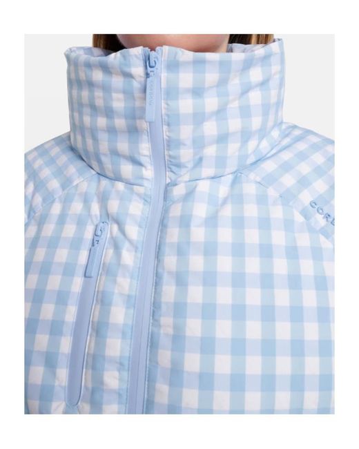 CORDOVA Blue Plaid Long-Sleeved Down Jacket