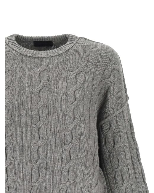 Haikure Gray Cable-Knit Sweater