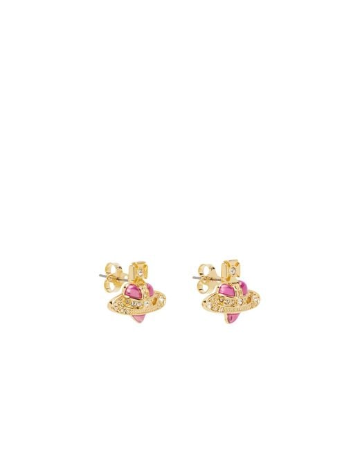 Vivienne Westwood White Heart-Shaped Stud Earrings