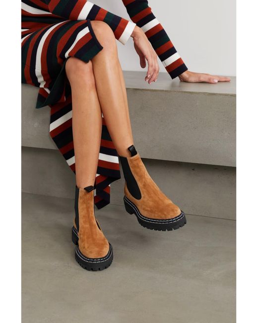 Proenza Schouler Brown Round-Toe Ankle Boots
