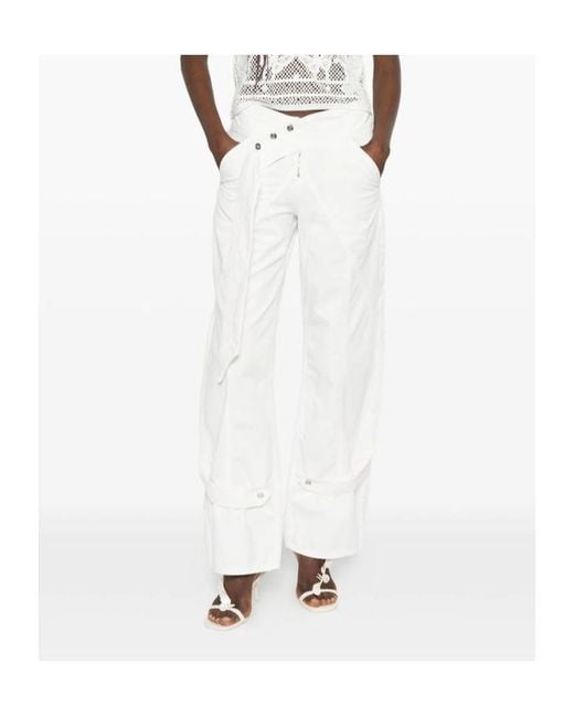 Blumarine White Wide Leg Pants