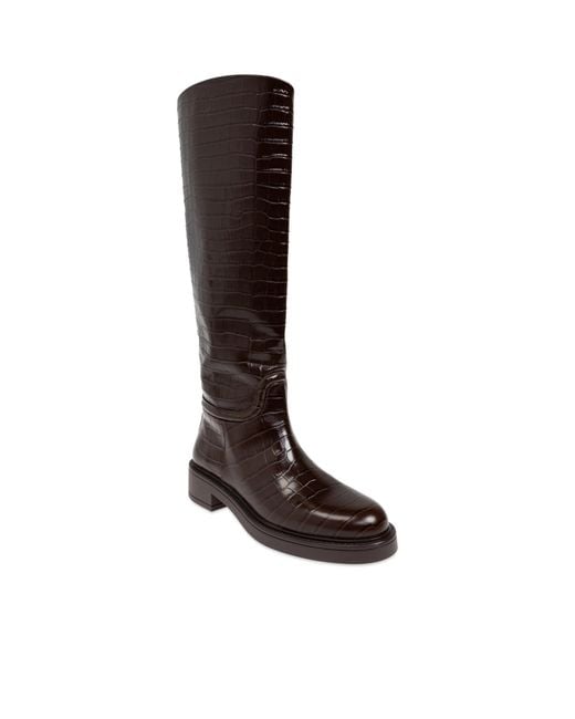 Stuart Weitzman Brown Celia Embossed Boots