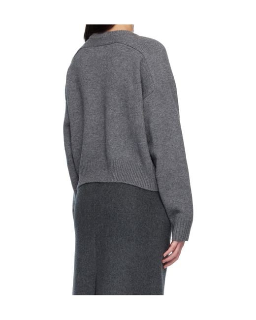 Loulou de Saison Gray Bruzzi Lds Cropped Sweater