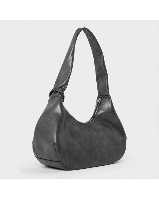 Ganni Gray Logo Shoulder Bag