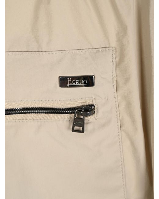 Herno Natural Drawstring Pleated Trousers for men