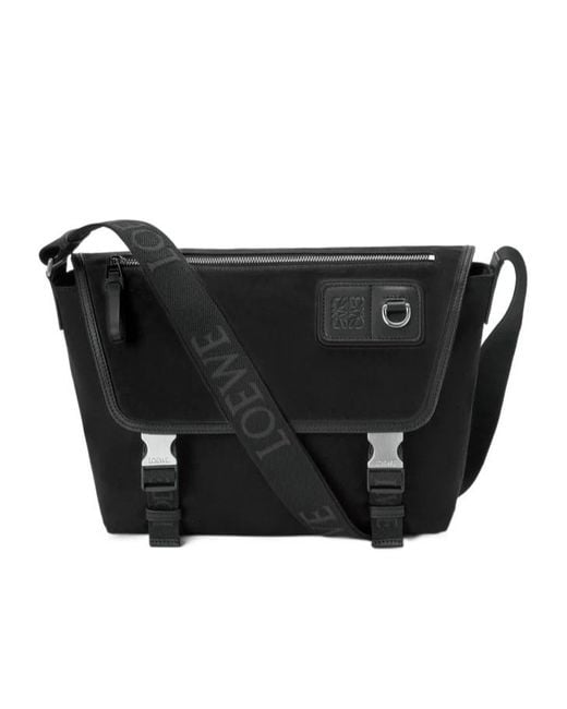 Loewe Black Medium Flex Messenger Bag for men