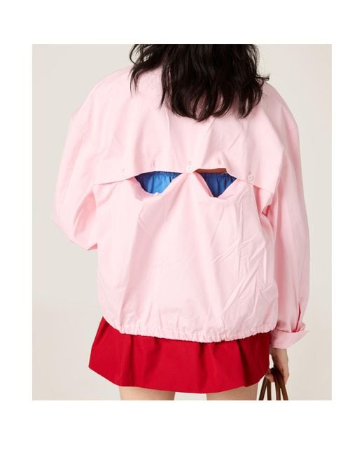 Miu Miu Pink Poplin Blouson Jacket