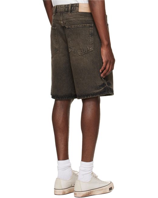 Represent Gray Relaxed Denim Shorts for men