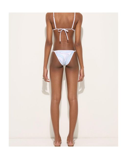 Emilio Pucci Blue Marmo Print Bikini Bottom