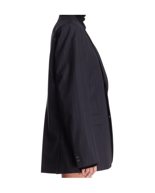 Maison Margiela Blue Pinstripe Tailored Jacket