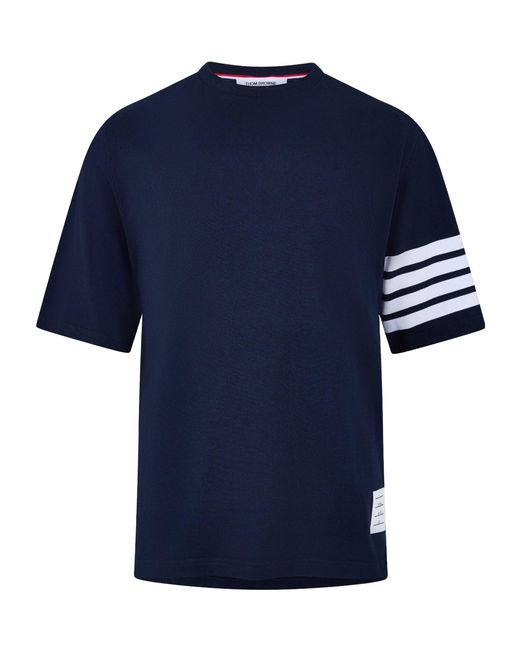 Thom Browne Blue Printed T-Shirt for men