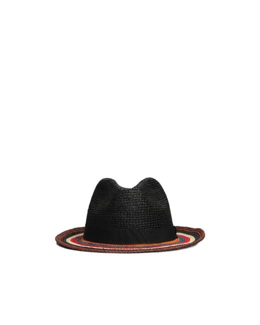 Paul Smith Black Signature Stripe Trilby Hat for men