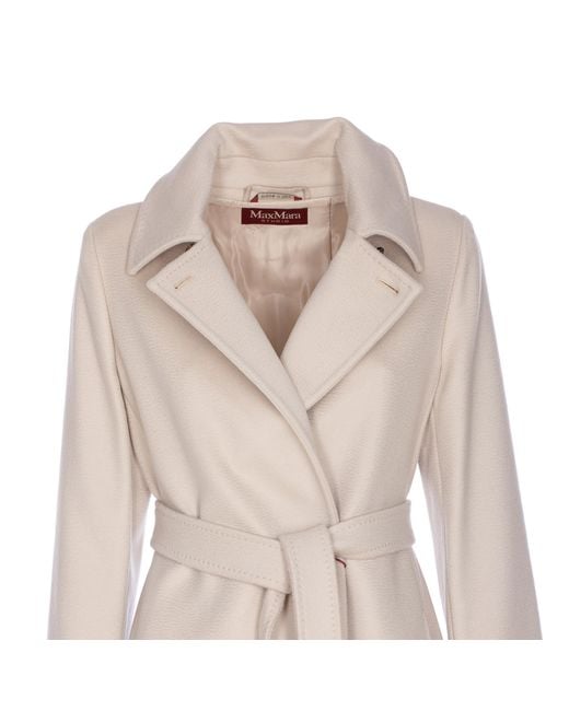 Max Mara Natural Studio Bcollag Belted Long-Sleeved Coat