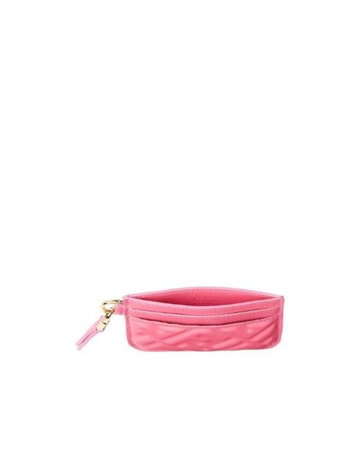 Fendi Pink Baguette Ff Embossed Card Case