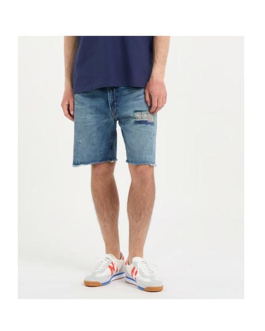 Polo Ralph Lauren Blue Patchwork Shorts for men