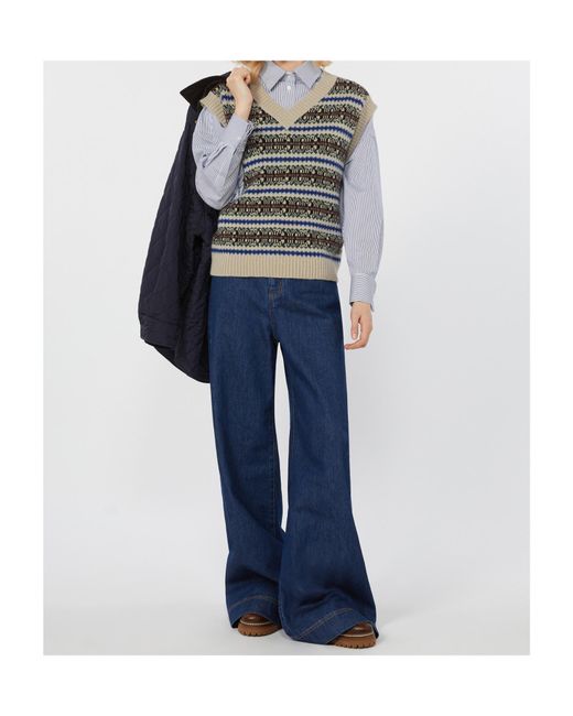 Weekend by Maxmara Gray Jacquard Gilet