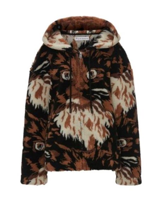 J.W. Anderson Brown Jw Anderson Fleece Hooded Jacket
