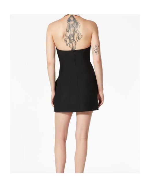 Valentino Black Collar Detailed Sleeveless Mini Dress
