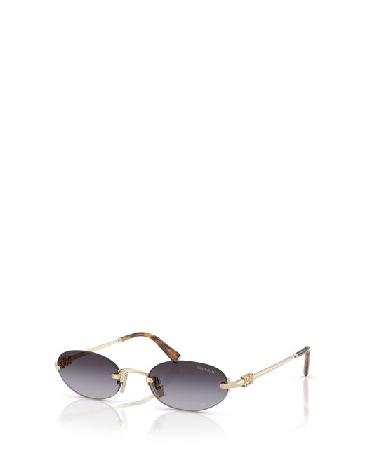 Miu Miu Metallic Eyewear Oval Frame Sunglasses