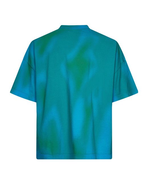 Bonsai Blue Logo-Print Abstract Pattern T-Shirt for men