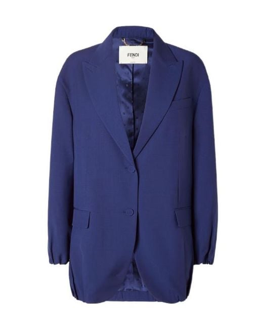 Fendi Blue Single-Breated Blazer