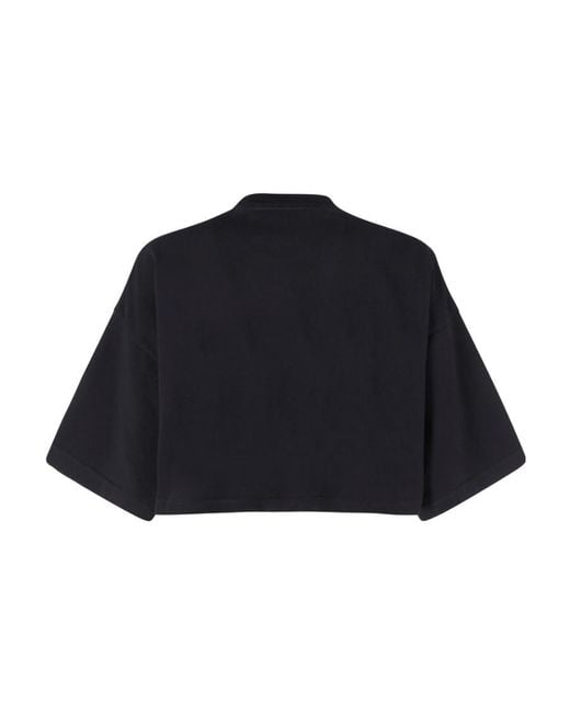 Palm Angels Blue Logo-Print Cropped T-Shirt