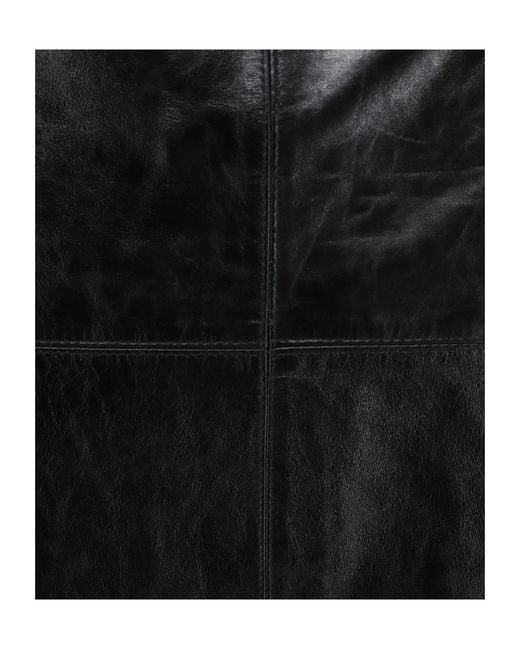 Soeur Black Leather Skirt With A Zipper