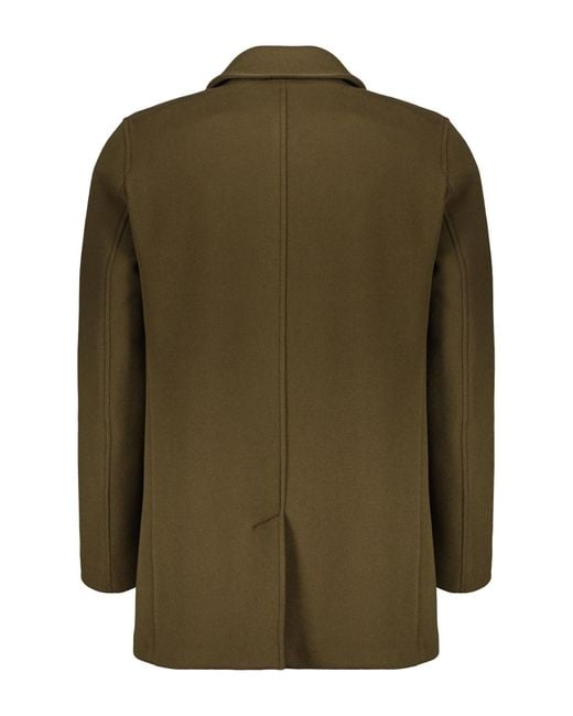 Herno Green Single-Breasted Coat for men