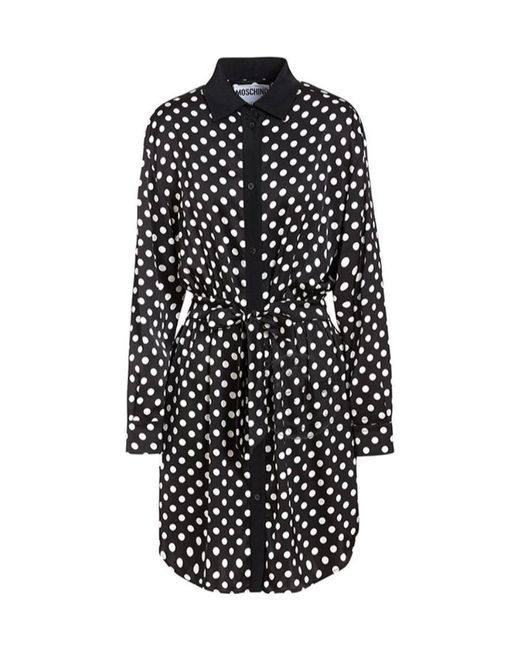 Moschino Black Wave Dot Pattern Dress