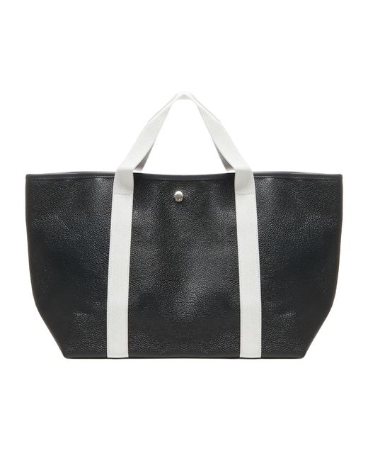 Herve Chapelier Black Tote Bag Rectangular Bottom