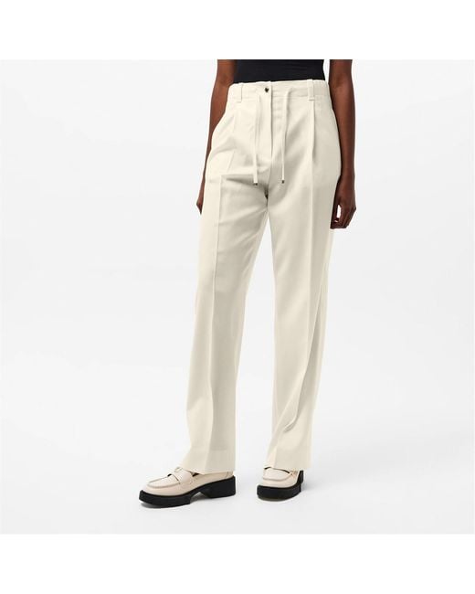 Moncler White Drawstring Waist Casual Pants