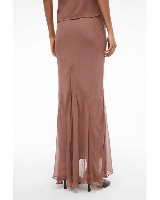Staud Brown Slit Skirt
