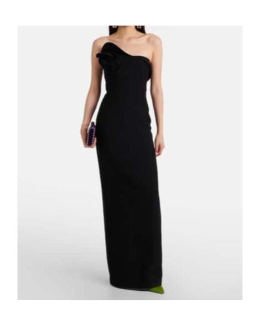 Roland Mouret Black Floral Corset Gown