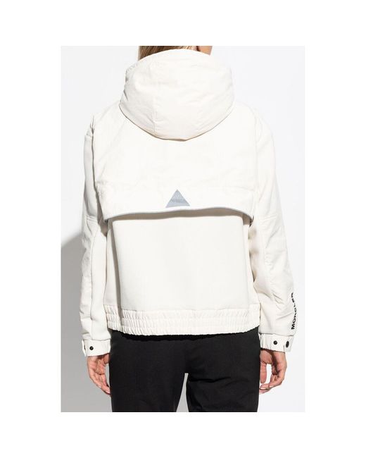 Moncler White Long-Sleeved Hooded Casual Jacket