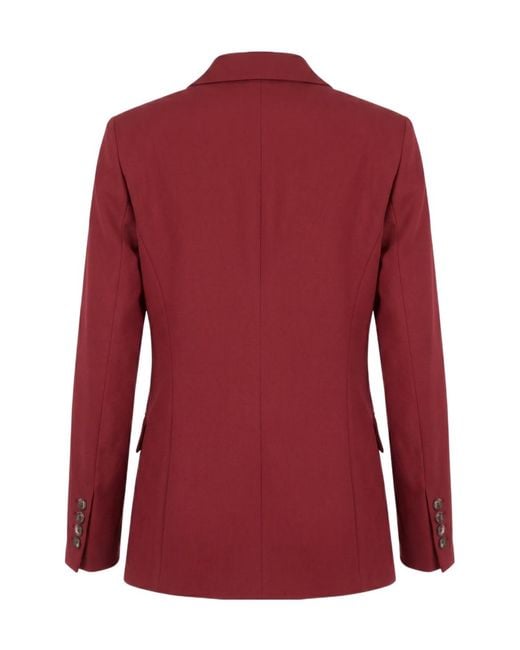 Pinko Red Single-Breasted Peaked-Lapels Blazer