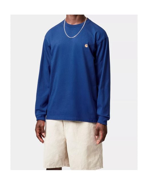 Carhartt Blue L/S Chase T-Shirt for men