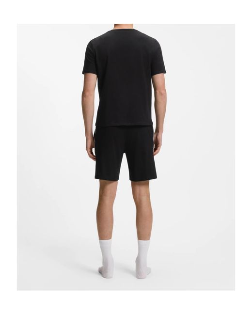 Boss Black Stretch-Cotton Pyjama Top With Signature-Stripe Tape for men
