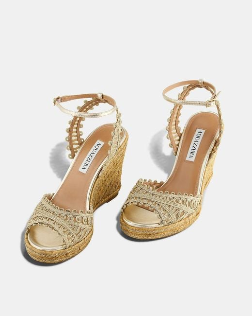 Aquazzura Metallic Rope Trim Wedges