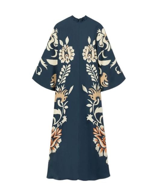 LaDoubleJ Blue La Doublej Floral V-Neck Dress