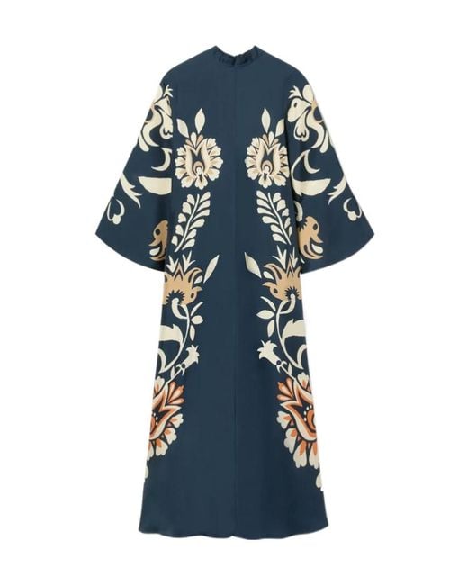 LaDoubleJ Blue La Doublej Floral V-Neck Dress