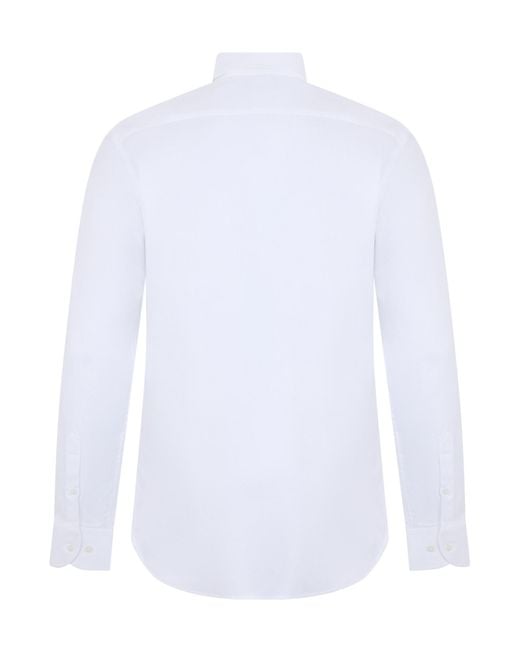 Emporio Armani White Button-Up Long-Sleeved Shirt for men