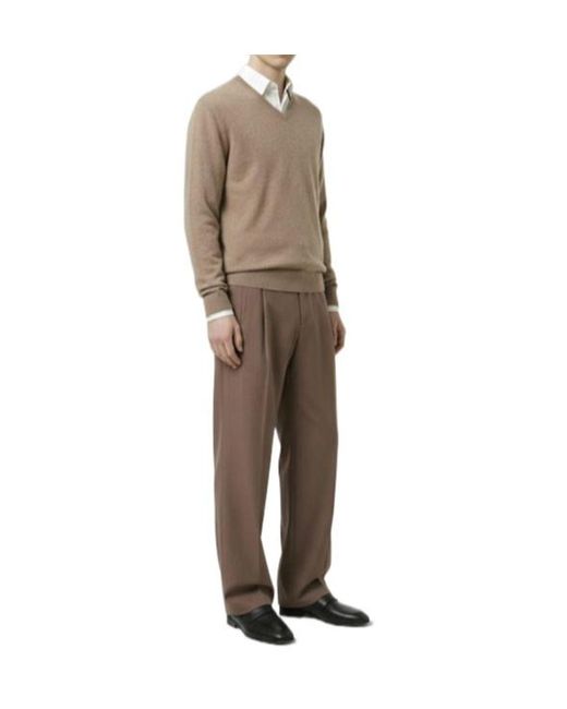 The Row Brown Rod V-Neck Cashmere Knit Sweater for men