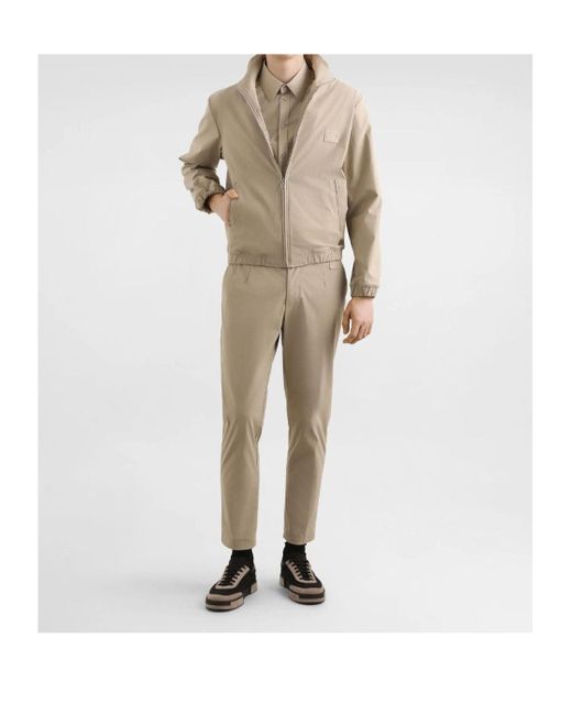 Dolce & Gabbana Natural Logo Patch Zipped Jacket for men