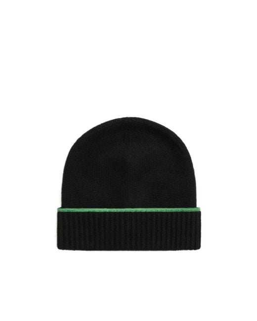 Bottega Veneta Black Wool Cashmere Hemmed Wool Hat for men