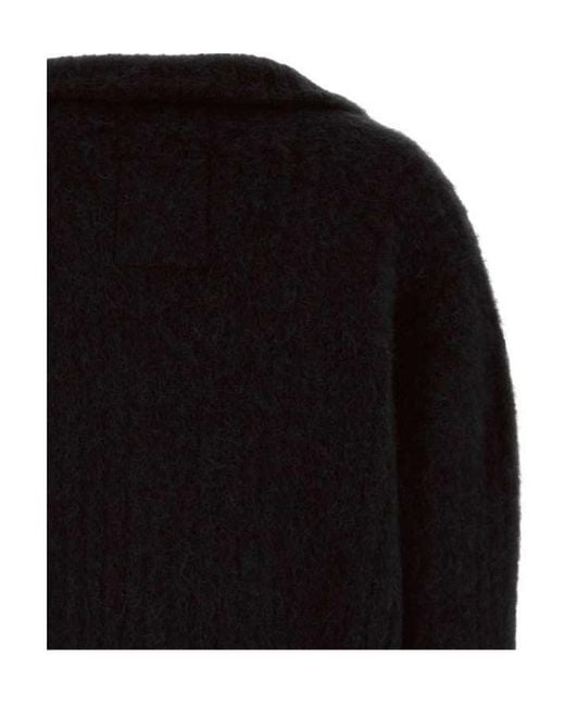 Uma Wang Black Long-Sleeved Knitted Pullover
